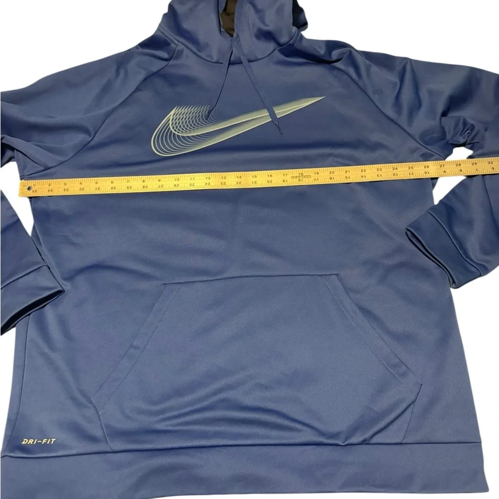 Nike DriFit Pullover Swoosh Logo Hoodie Blue XXL